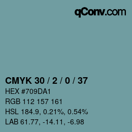 Color code: CMYK 30 / 2 / 0 / 37 | qconv.com