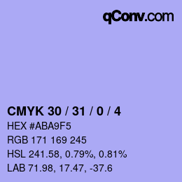 Color code: CMYK 30 / 31 / 0 / 4 | qconv.com