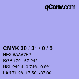 Color code: CMYK 30 / 31 / 0 / 5 | qconv.com