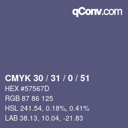 Código de color: CMYK 30 / 31 / 0 / 51 | qconv.com