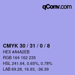 Color code: CMYK 30 / 31 / 0 / 8 | qconv.com