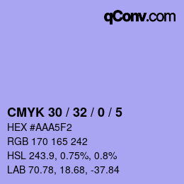 Color code: CMYK 30 / 32 / 0 / 5 | qconv.com