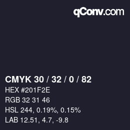Color code: CMYK 30 / 32 / 0 / 82 | qconv.com