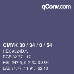 カラーコード: CMYK 30 / 34 / 0 / 54 | qconv.com