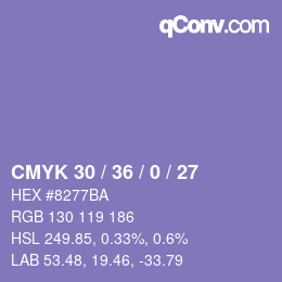 Color code: CMYK 30 / 36 / 0 / 27 | qconv.com