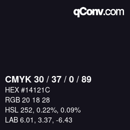 Color code: CMYK 30 / 37 / 0 / 89 | qconv.com