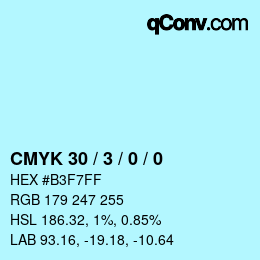 Color code: CMYK 30 / 3 / 0 / 0 | qconv.com