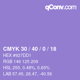 Farbcode: CMYK 30 / 40 / 0 / 18 | qconv.com