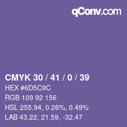 Color code: CMYK 30 / 41 / 0 / 39 | qconv.com