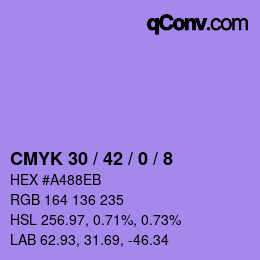 Color code: CMYK 30 / 42 / 0 / 8 | qconv.com