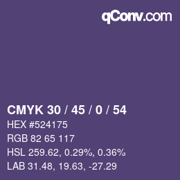 カラーコード: CMYK 30 / 45 / 0 / 54 | qconv.com