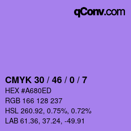 Color code: CMYK 30 / 46 / 0 / 7 | qconv.com