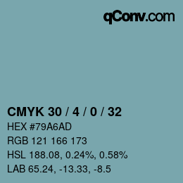 Color code: CMYK 30 / 4 / 0 / 32 | qconv.com