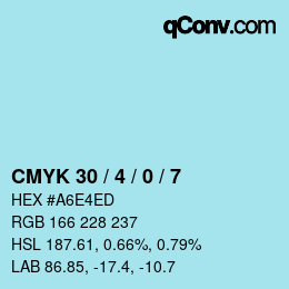 Color code: CMYK 30 / 4 / 0 / 7 | qconv.com