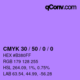 Color code: CMYK 30 / 50 / 0 / 0 | qconv.com