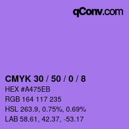 Color code: CMYK 30 / 50 / 0 / 8 | qconv.com