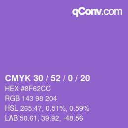 Color code: CMYK 30 / 52 / 0 / 20 | qconv.com