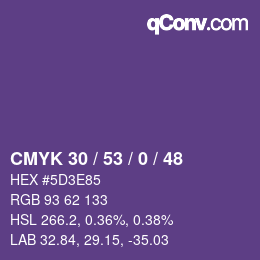 カラーコード: CMYK 30 / 53 / 0 / 48 | qconv.com