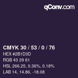 Código de color: CMYK 30 / 53 / 0 / 76 | qconv.com