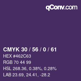 Color code: CMYK 30 / 56 / 0 / 61 | qconv.com