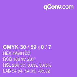 Color code: CMYK 30 / 59 / 0 / 7 | qconv.com