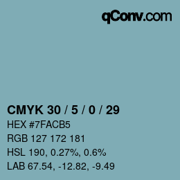 Color code: CMYK 30 / 5 / 0 / 29 | qconv.com