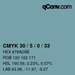 Color code: CMYK 30 / 5 / 0 / 33 | qconv.com
