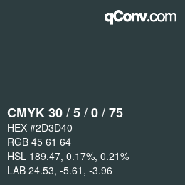Color code: CMYK 30 / 5 / 0 / 75 | qconv.com