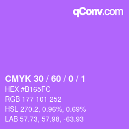 カラーコード: CMYK 30 / 60 / 0 / 1 | qconv.com