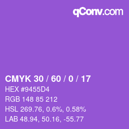 颜色代码: CMYK 30 / 60 / 0 / 17 | qconv.com