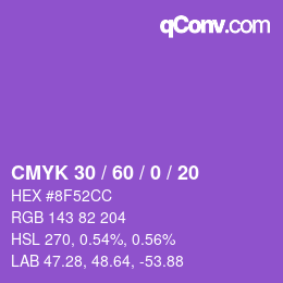 颜色代码: CMYK 30 / 60 / 0 / 20 | qconv.com