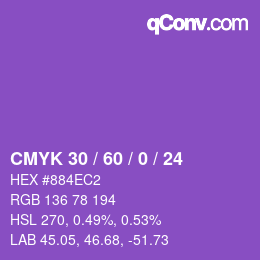 カラーコード: CMYK 30 / 60 / 0 / 24 | qconv.com