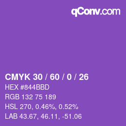 カラーコード: CMYK 30 / 60 / 0 / 26 | qconv.com