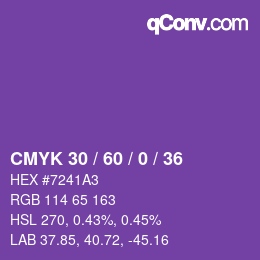 颜色代码: CMYK 30 / 60 / 0 / 36 | qconv.com