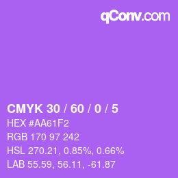 カラーコード: CMYK 30 / 60 / 0 / 5 | qconv.com