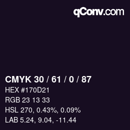 颜色代码: CMYK 30 / 61 / 0 / 87 | qconv.com
