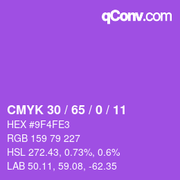 颜色代码: CMYK 30 / 65 / 0 / 11 | qconv.com