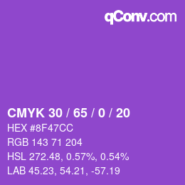 颜色代码: CMYK 30 / 65 / 0 / 20 | qconv.com