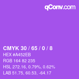 カラーコード: CMYK 30 / 65 / 0 / 8 | qconv.com