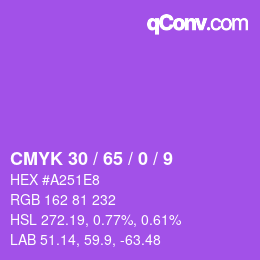 カラーコード: CMYK 30 / 65 / 0 / 9 | qconv.com