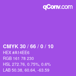 Color code: CMYK 30 / 66 / 0 / 10 | qconv.com