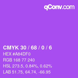 Farbcode: CMYK 30 / 68 / 0 / 6 | qconv.com