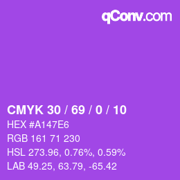 颜色代码: CMYK 30 / 69 / 0 / 10 | qconv.com