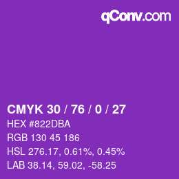 颜色代码: CMYK 30 / 76 / 0 / 27 | qconv.com