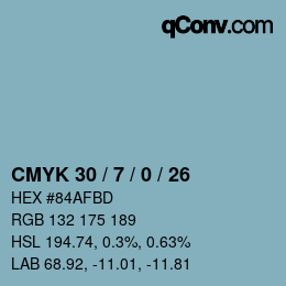 Color code: CMYK 30 / 7 / 0 / 26 | qconv.com