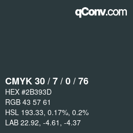 颜色代码: CMYK 30 / 7 / 0 / 76 | qconv.com