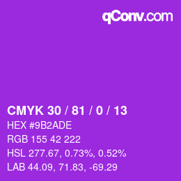 颜色代码: CMYK 30 / 81 / 0 / 13 | qconv.com