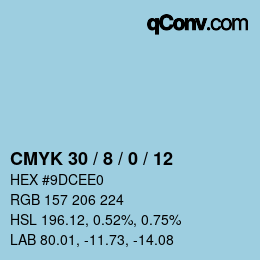 カラーコード: CMYK 30 / 8 / 0 / 12 | qconv.com