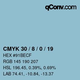 Color code: CMYK 30 / 8 / 0 / 19 | qconv.com