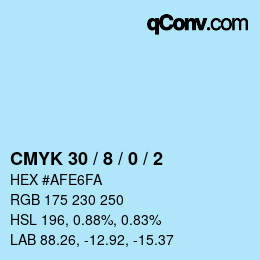 カラーコード: CMYK 30 / 8 / 0 / 2 | qconv.com